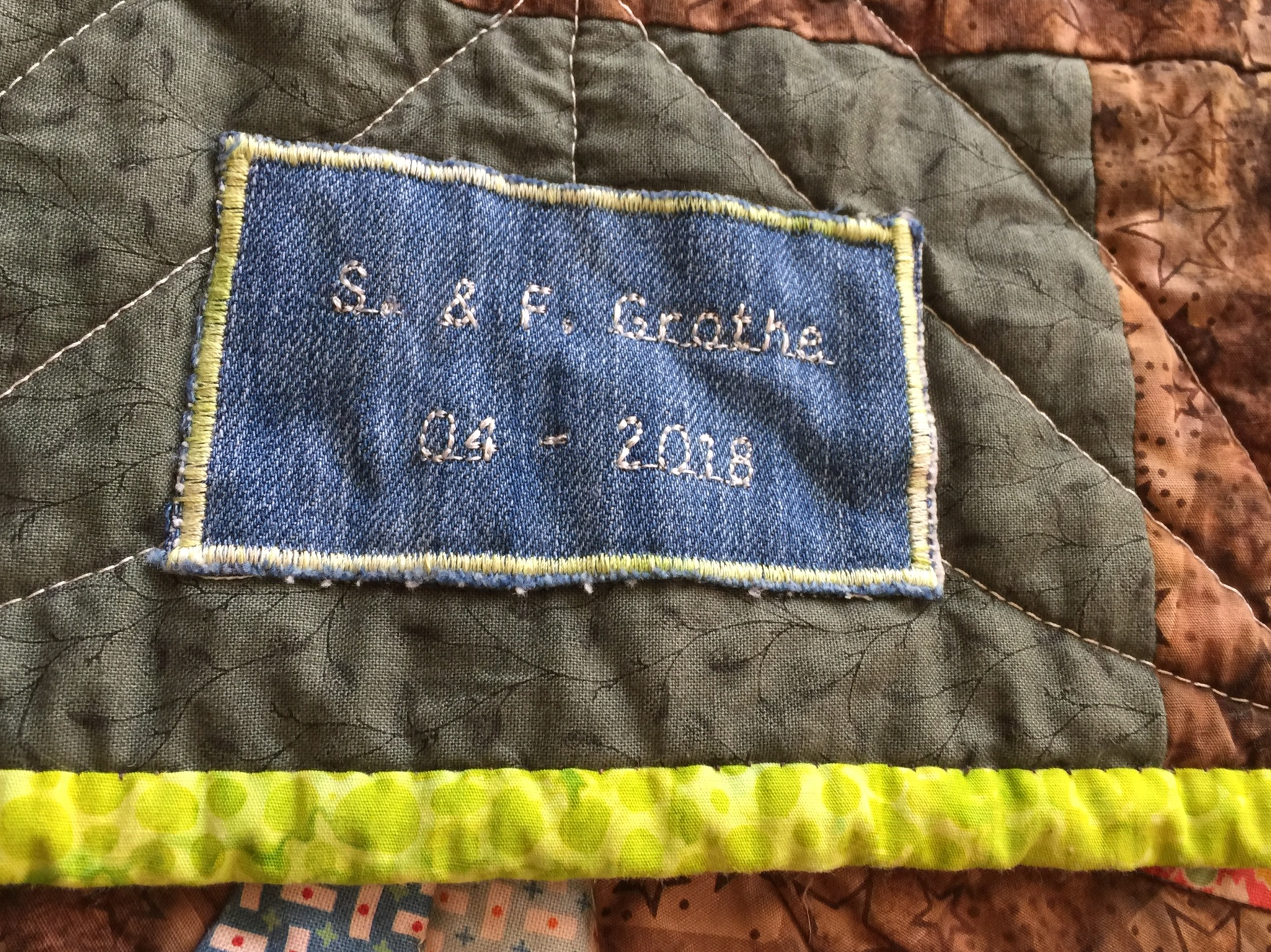 Fertigstellung Quilt auf meiner Testmaschine