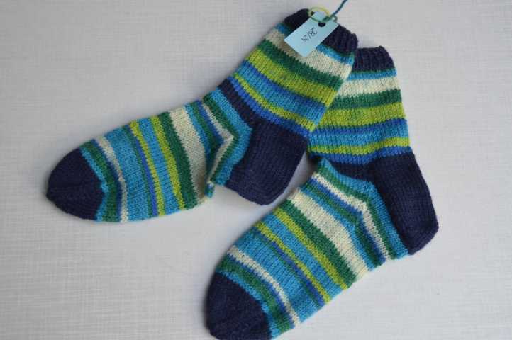 Kindersocken blau-grün-weiß