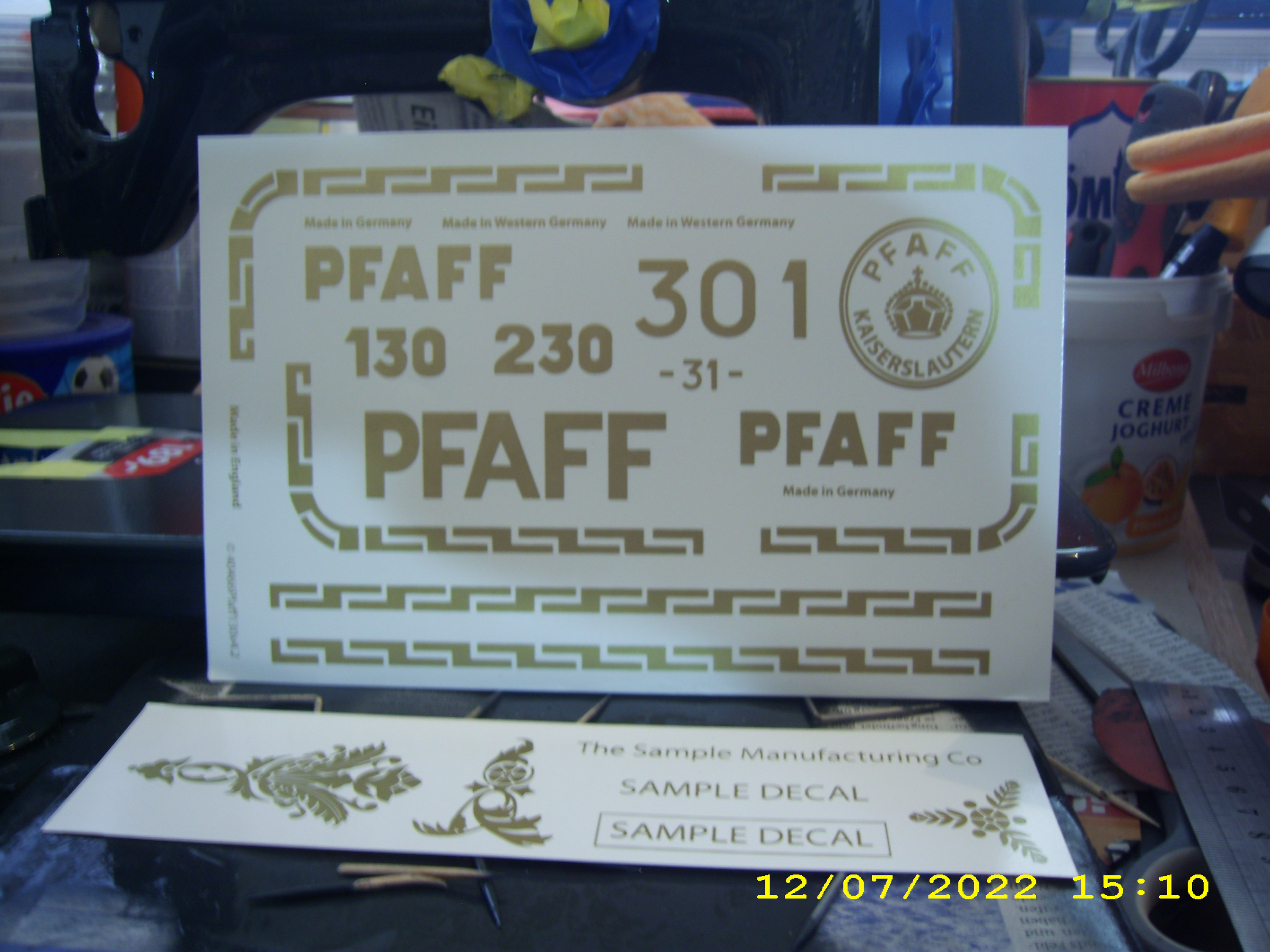 Die Decals sind da für die Pfaff 130.