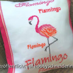 Flamingokissen in Kreuzstich
